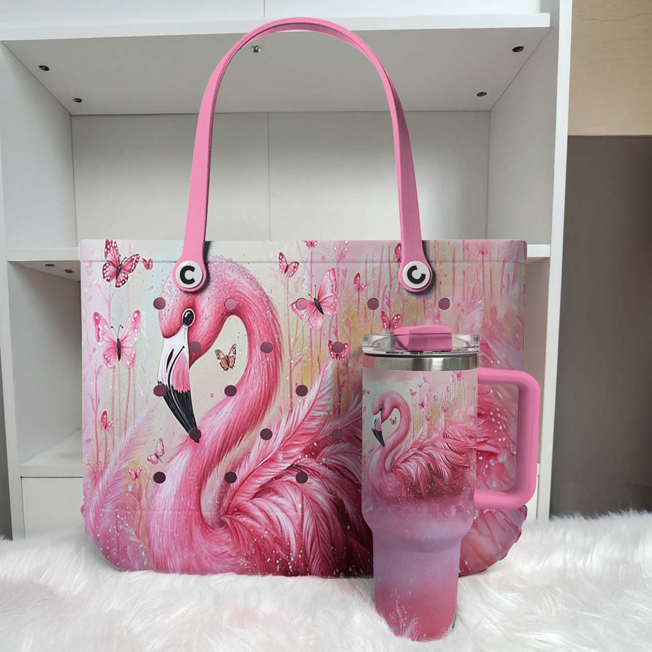Ceeprints Tumbler Pink Feather