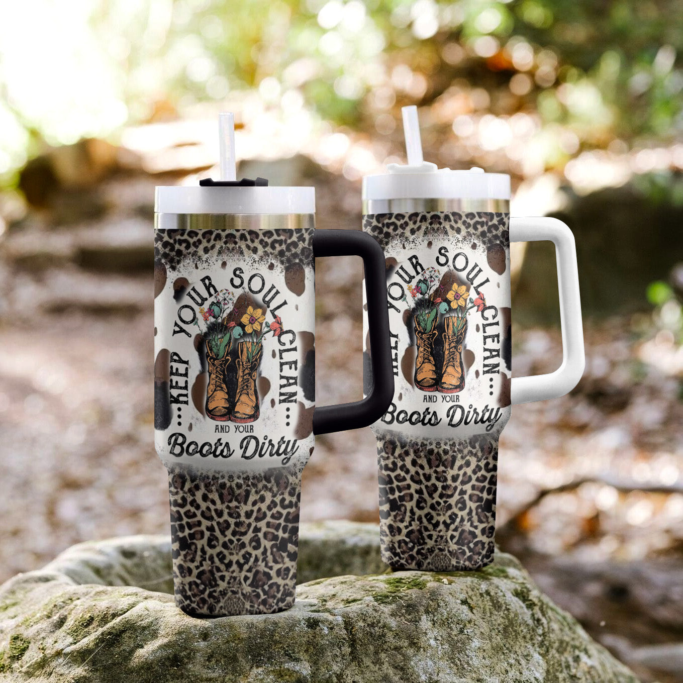 Ceeprints Tumbler Clean Heart, Dirty Boots