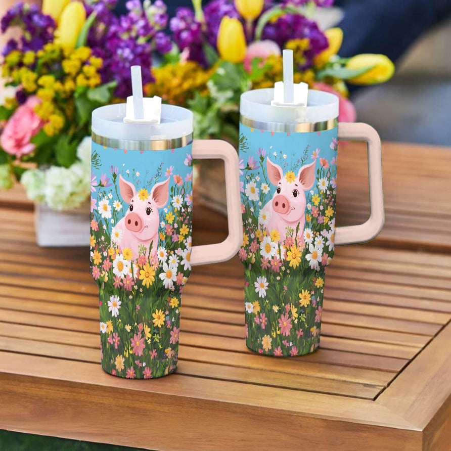 Ceeprints Tumbler Piggy Blooms