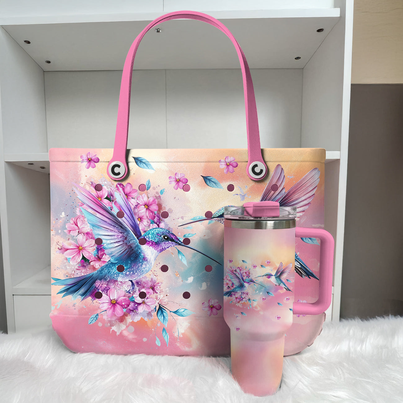 Ceeprints Tumbler Hummingbird Bloom