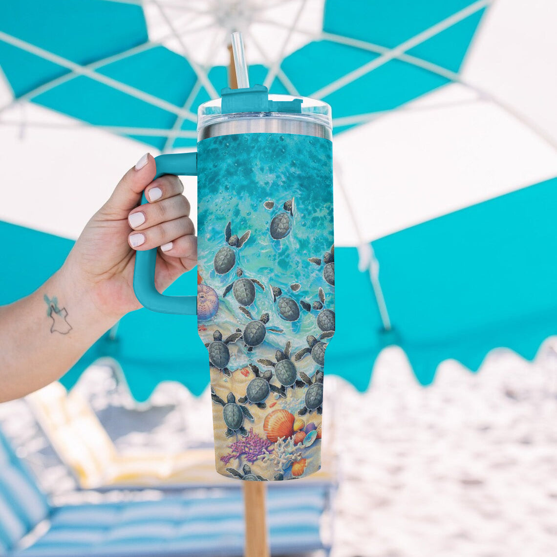 Ceeprints Tumbler Ocean Tides & Turtles