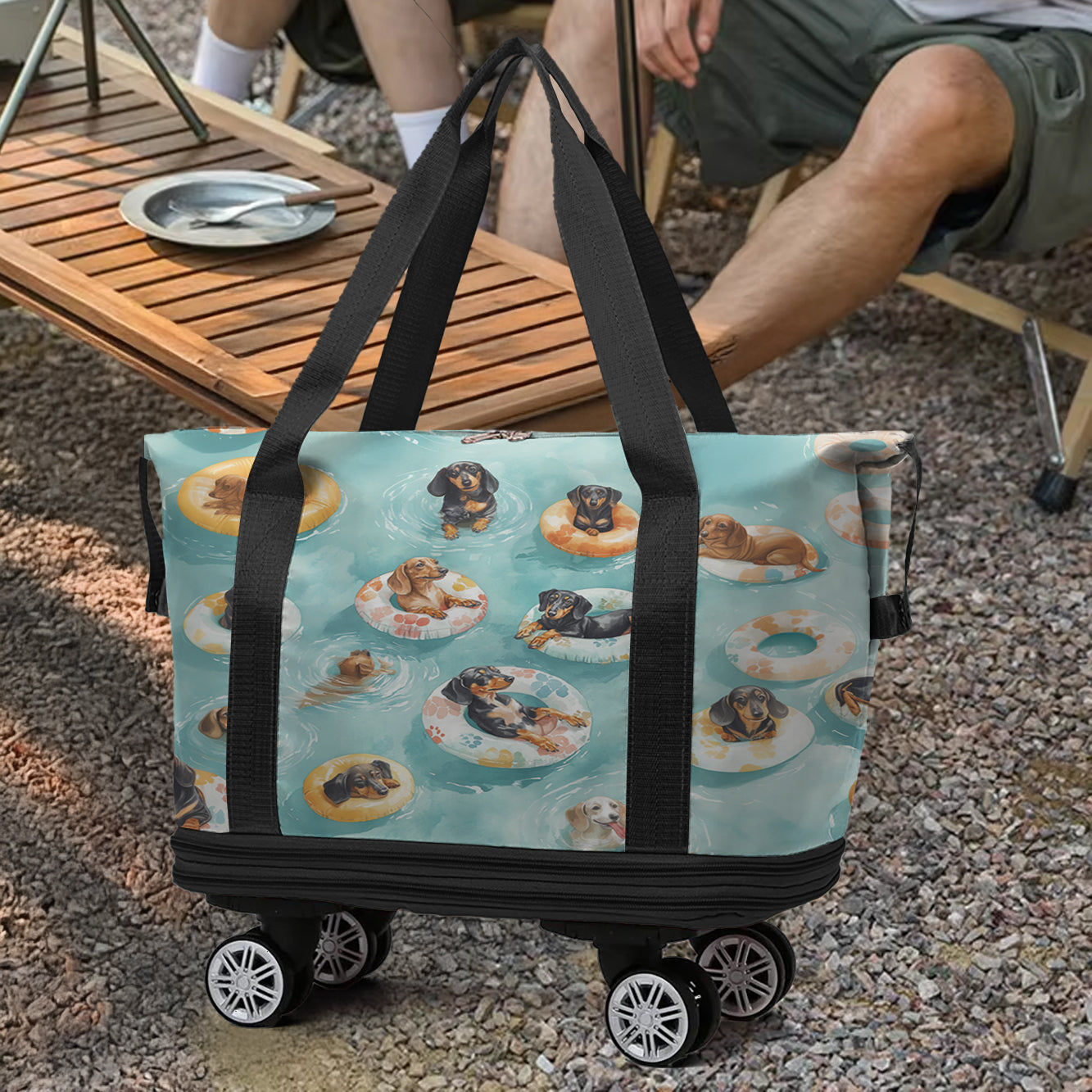 Cee™ Rolling Duffle Bag Dachshund Pool Party
