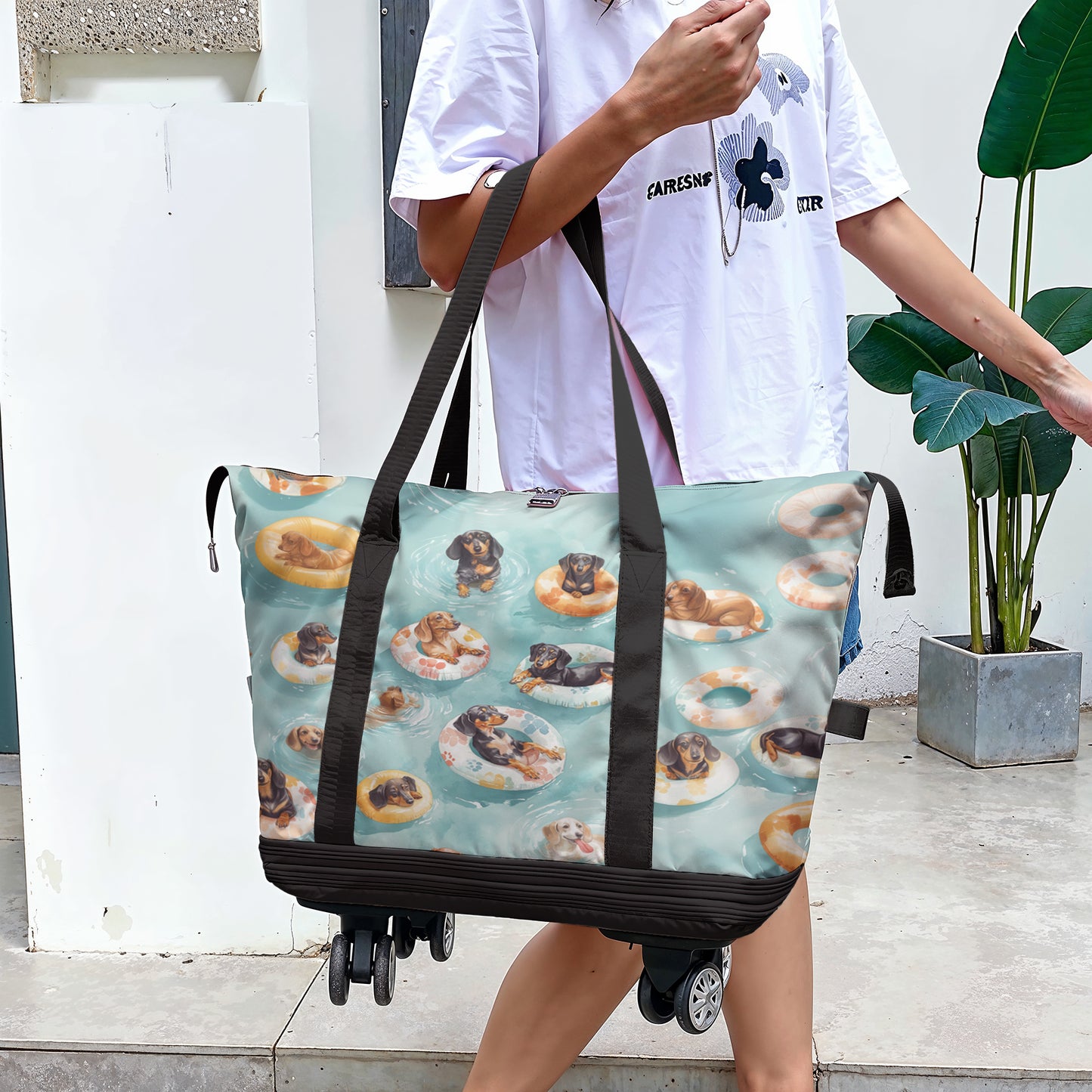 Cee™ Rolling Duffle Bag Dachshund Pool Party