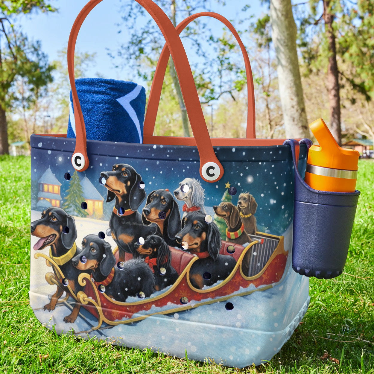 Ceeprints Cee™ Bag Dachshunds on Christmas Duty