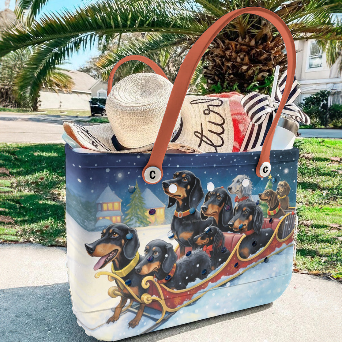 Ceeprints Cee™ Bag Dachshunds on Christmas Duty