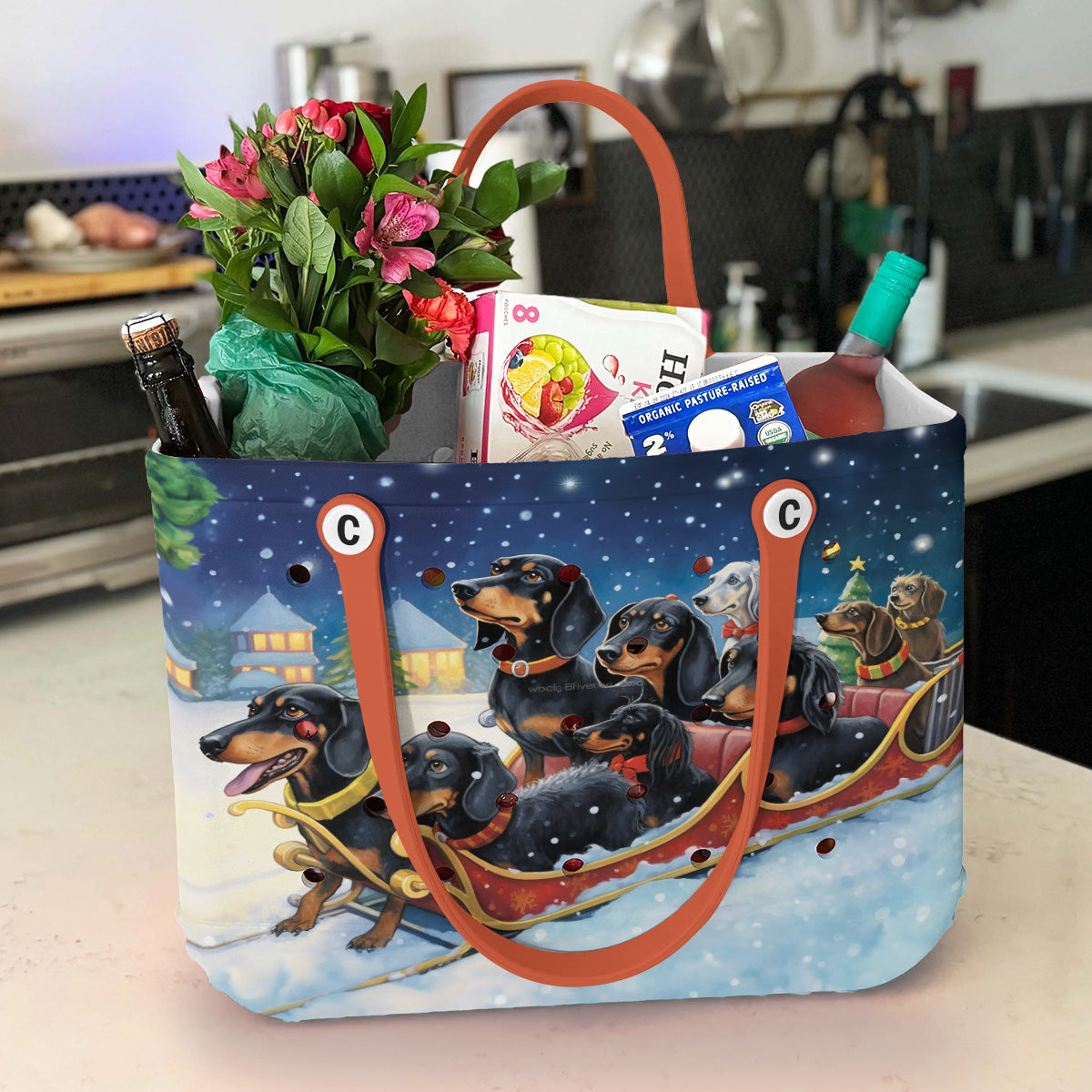 Ceeprints Cee™ Bag Dachshunds on Christmas Duty