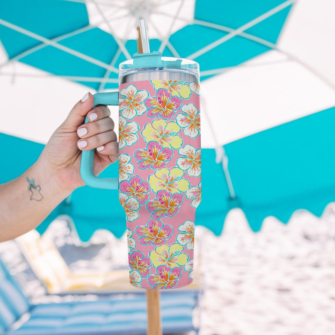 Ceeprints Tumbler Hibiscus Bloom