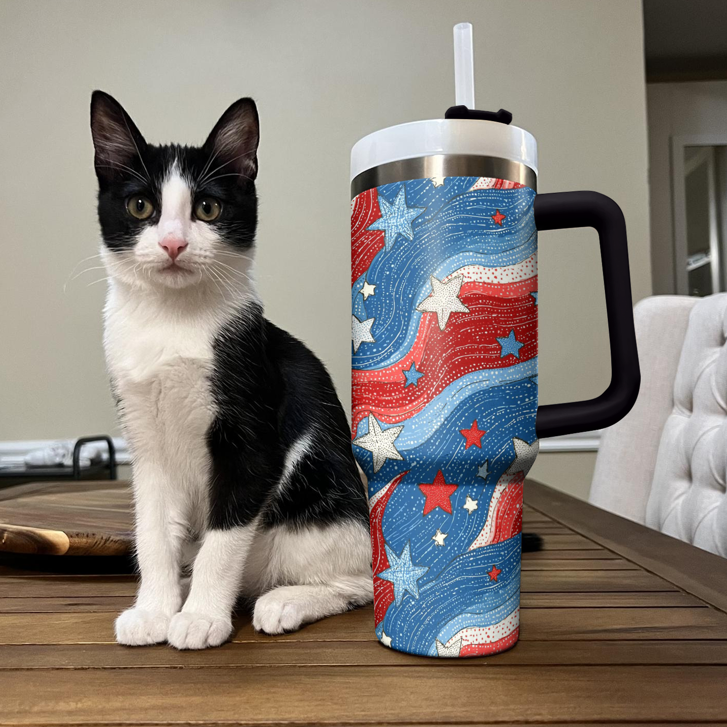 Ceeprints Tumbler Glitter Wave USA