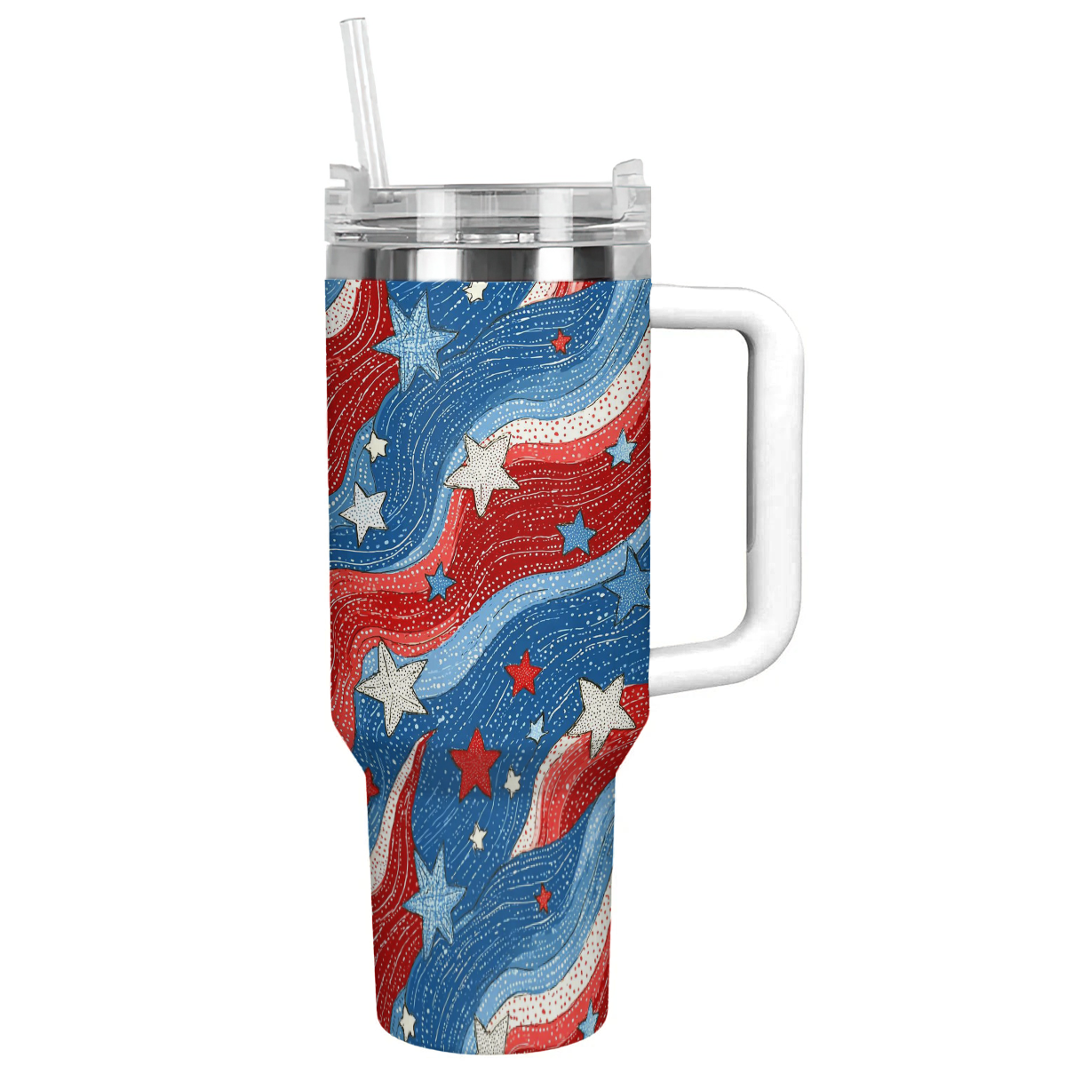 Ceeprints Tumbler Glitter Wave USA