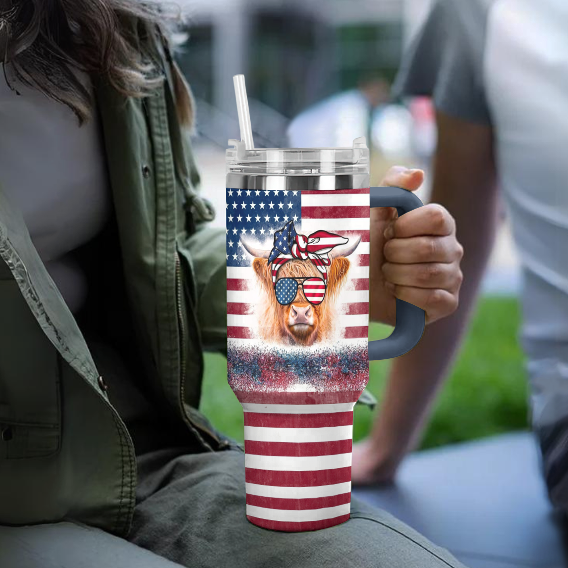 Ceeprints Tumbler Moo & 'Merica