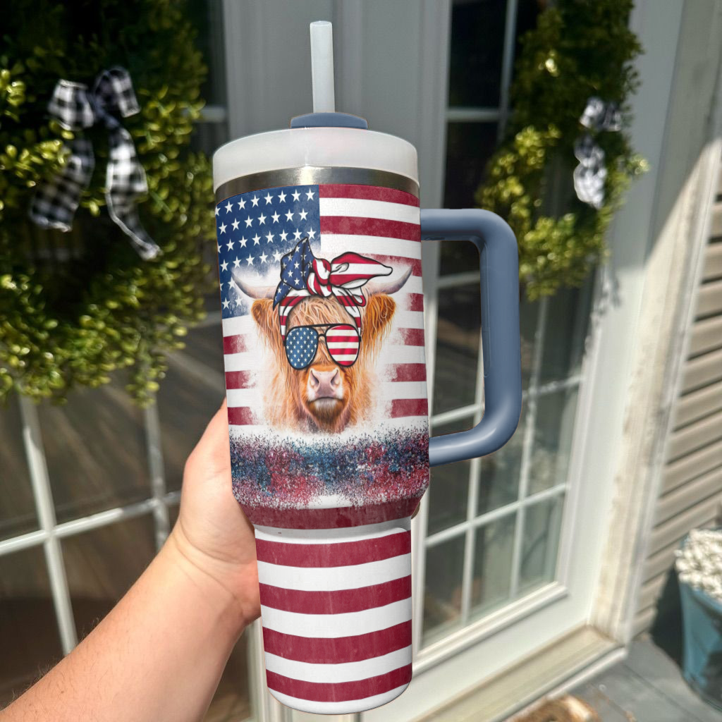 Ceeprints Tumbler Moo & 'Merica