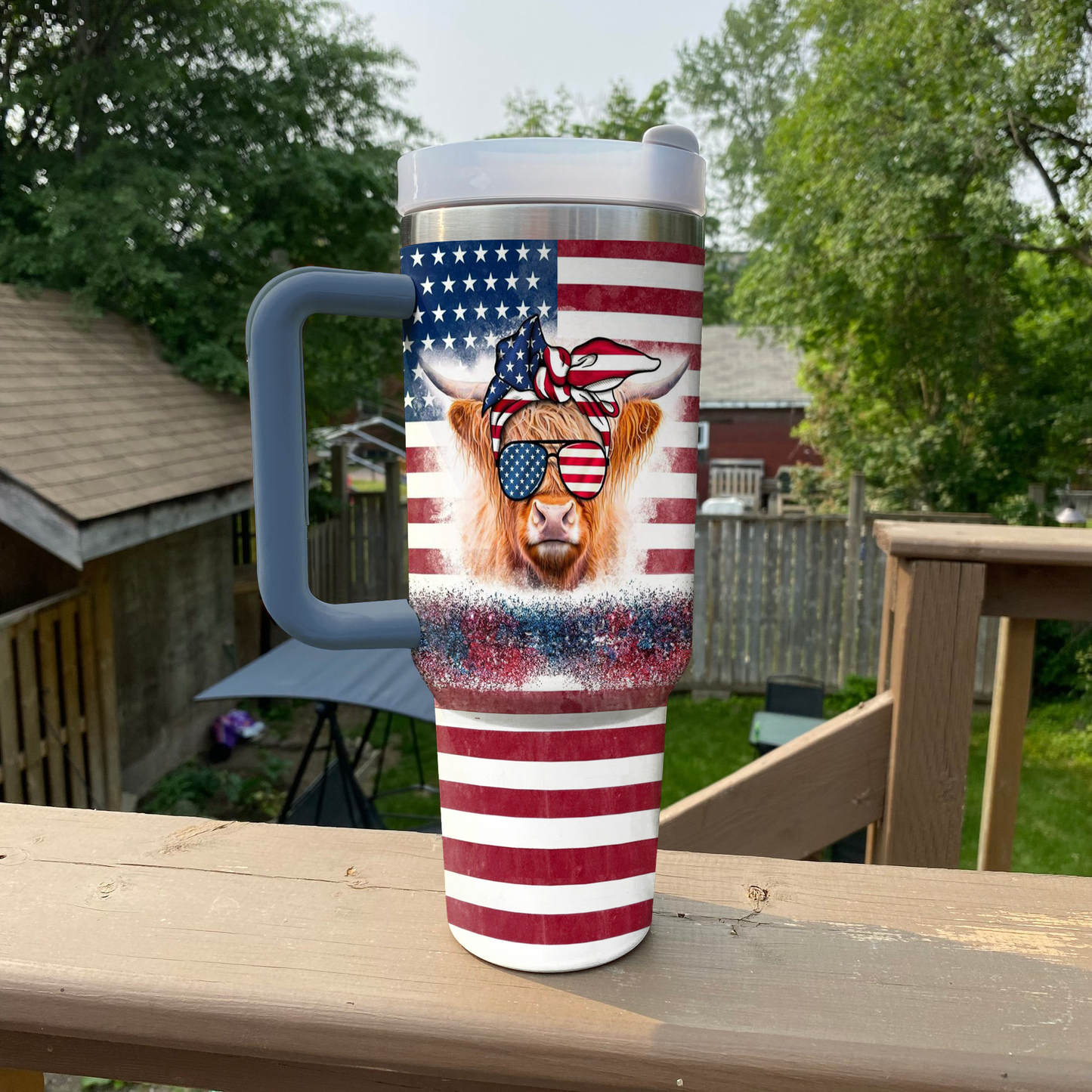 Ceeprints Tumbler Moo & 'Merica