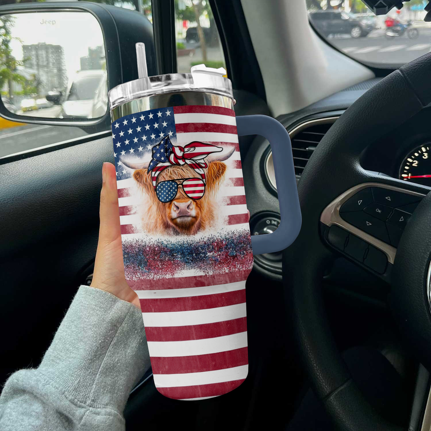 Ceeprints Tumbler Moo & 'Merica