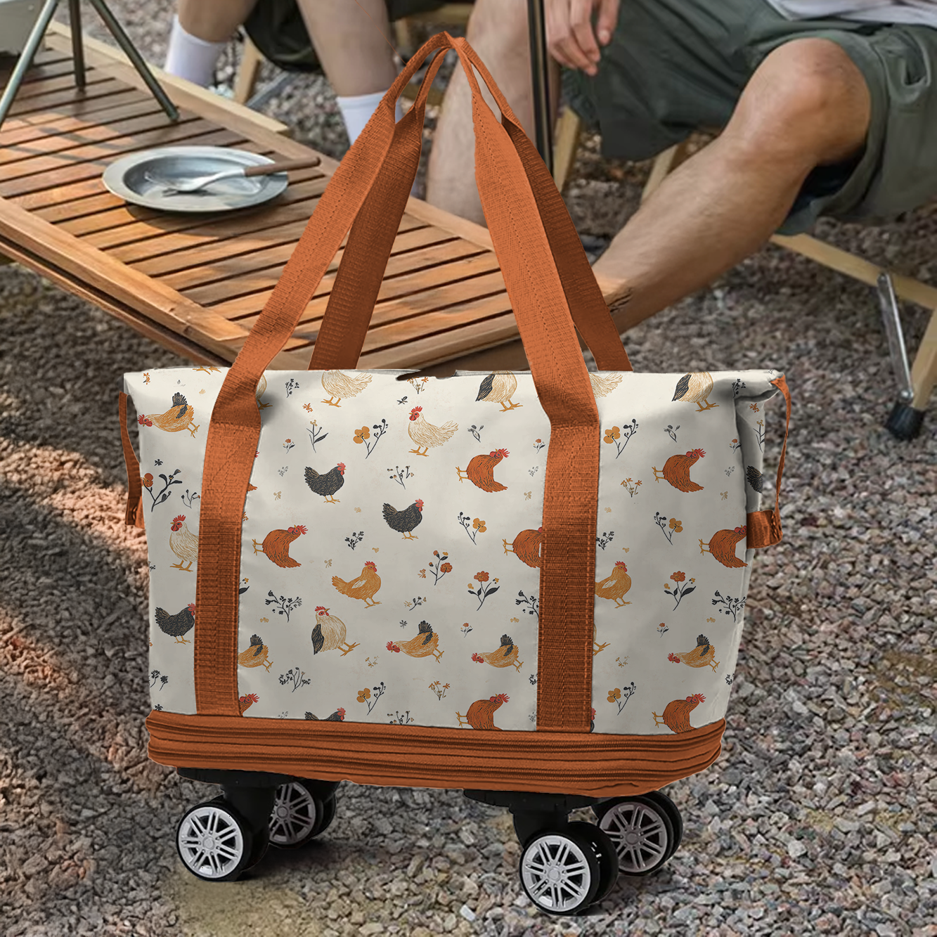 Cee™ Rolling Duffle Bag Rustic Chicken