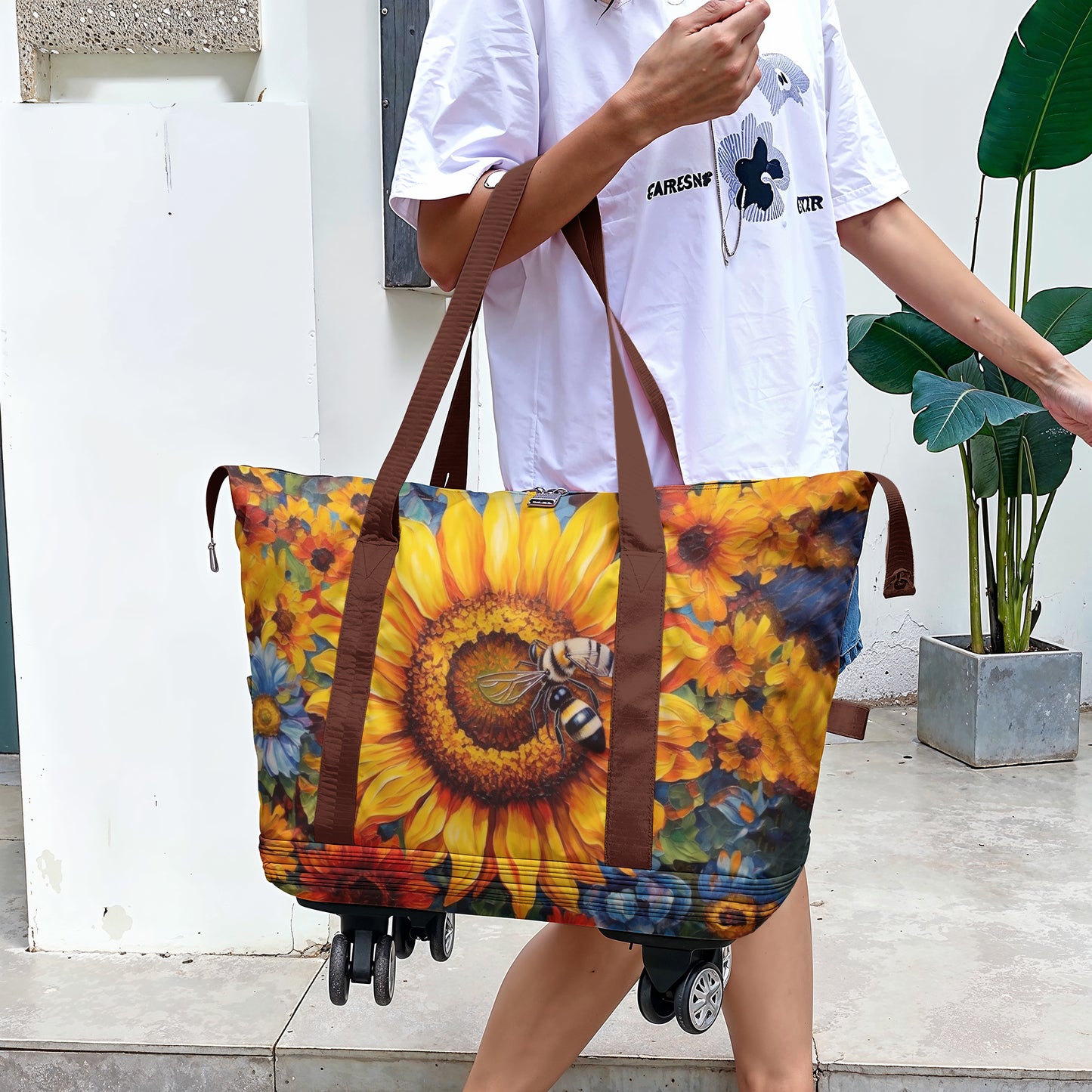 Cee™ Rolling Duffle Bag Sunflower Bee Delight