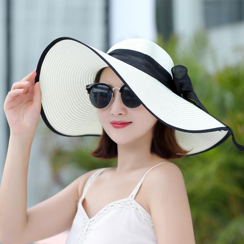 Korean-Style Wide Brim Straw Hat – Fashionable Sun Protection for Women