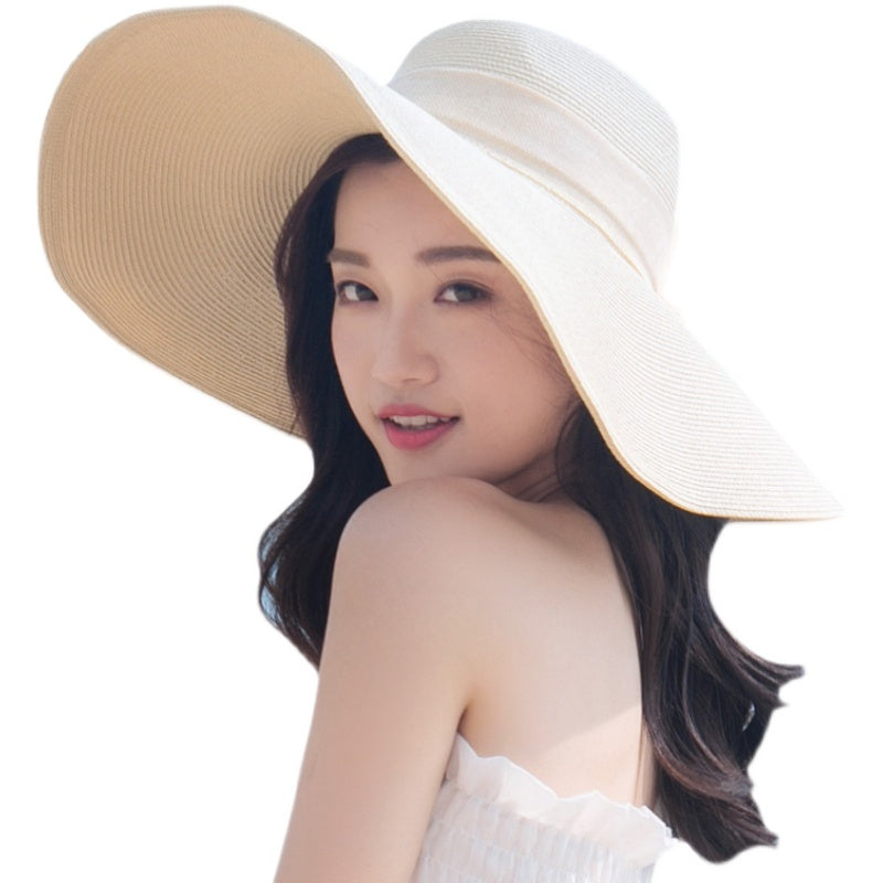 Straw Hat Women Foldable Seaside Vacation Versatile Beach Hat