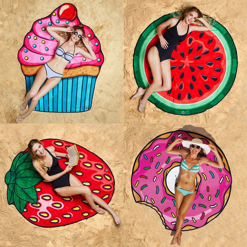 Cartoon Beach Towel – Large Quick-Drying Travel Shawl & Floor Mat