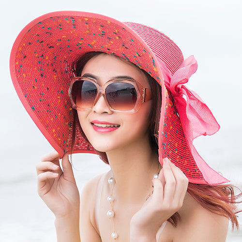 Summer Female Seaside Travel Easiest for Match Wide Brim Sun Straw Hat