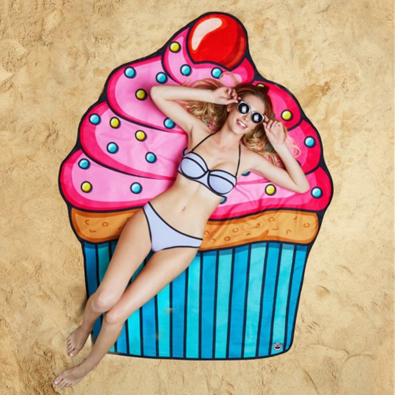 Cartoon Beach Towel – Large Quick-Drying Travel Shawl & Floor Mat
