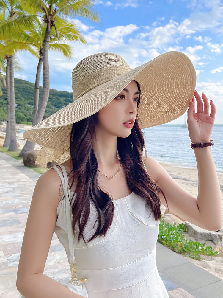 Sun Hat Female Summer Sun Protection Beach Foldable Straw Hat