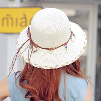 Pendant small brim hat-milk White