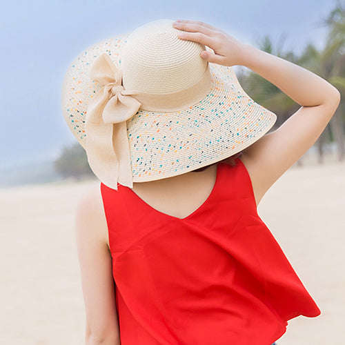 Summer Female Seaside Travel Easiest for Match Wide Brim Sun Straw Hat