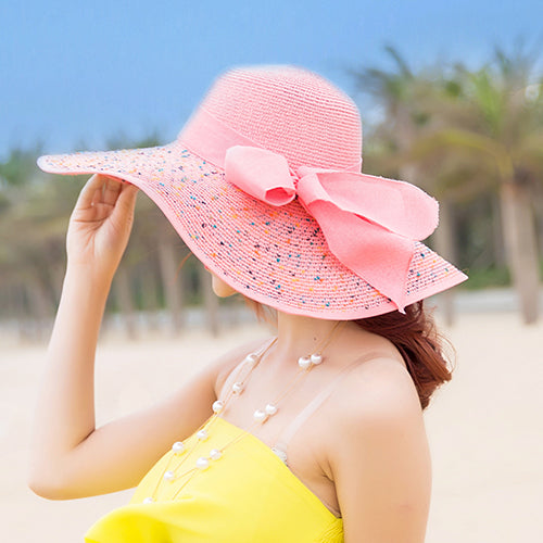 Summer Female Seaside Travel Easiest for Match Wide Brim Sun Straw Hat