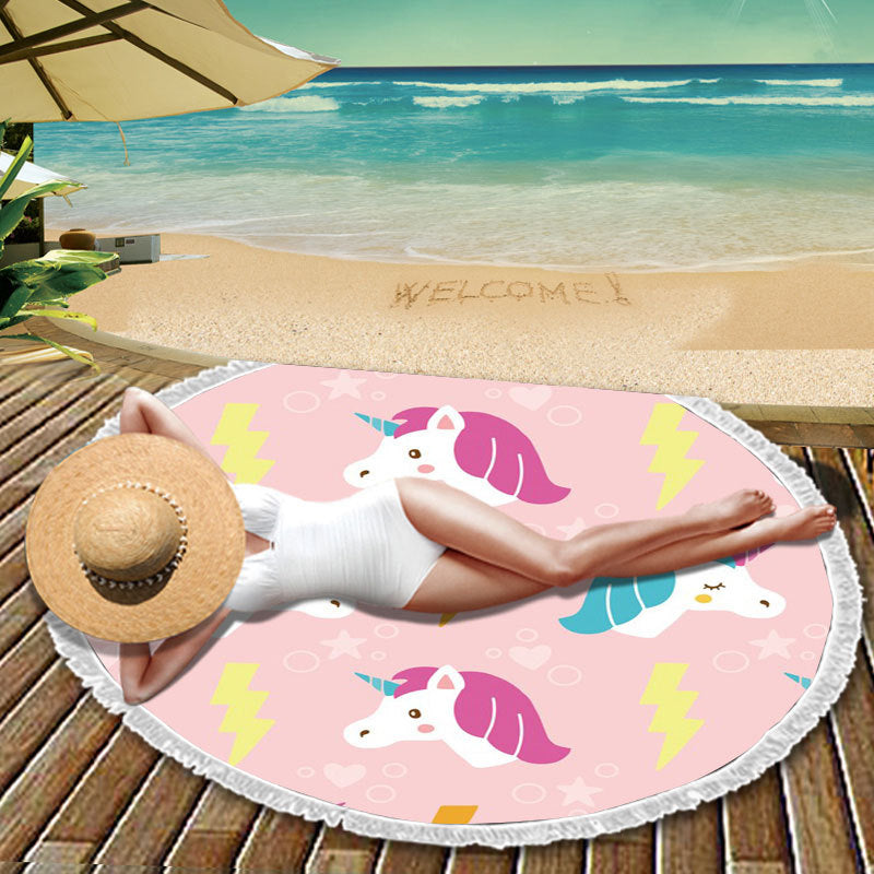 Cartoon Beach Towel – Large Quick-Drying Travel Shawl & Floor Mat