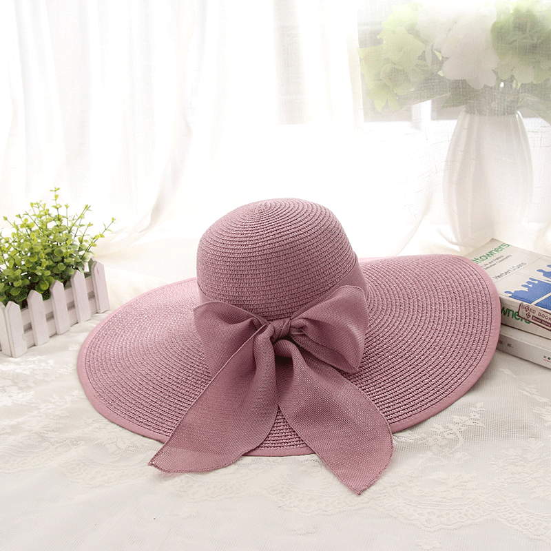 Sun Hat Female Summer Sun Protection Beach Foldable Straw Hat