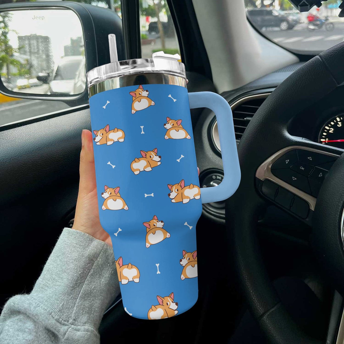 Ceeprints Tumbler Corgi Joy