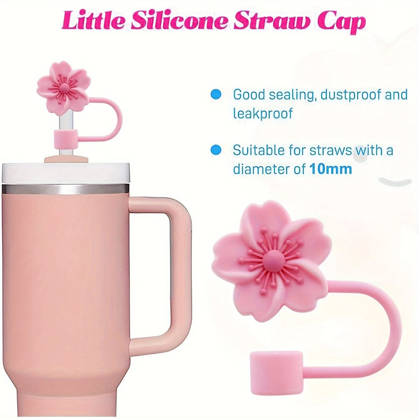Flower Silicone Straw Covers – Cute Dust Caps for Tumbler Straw Tips