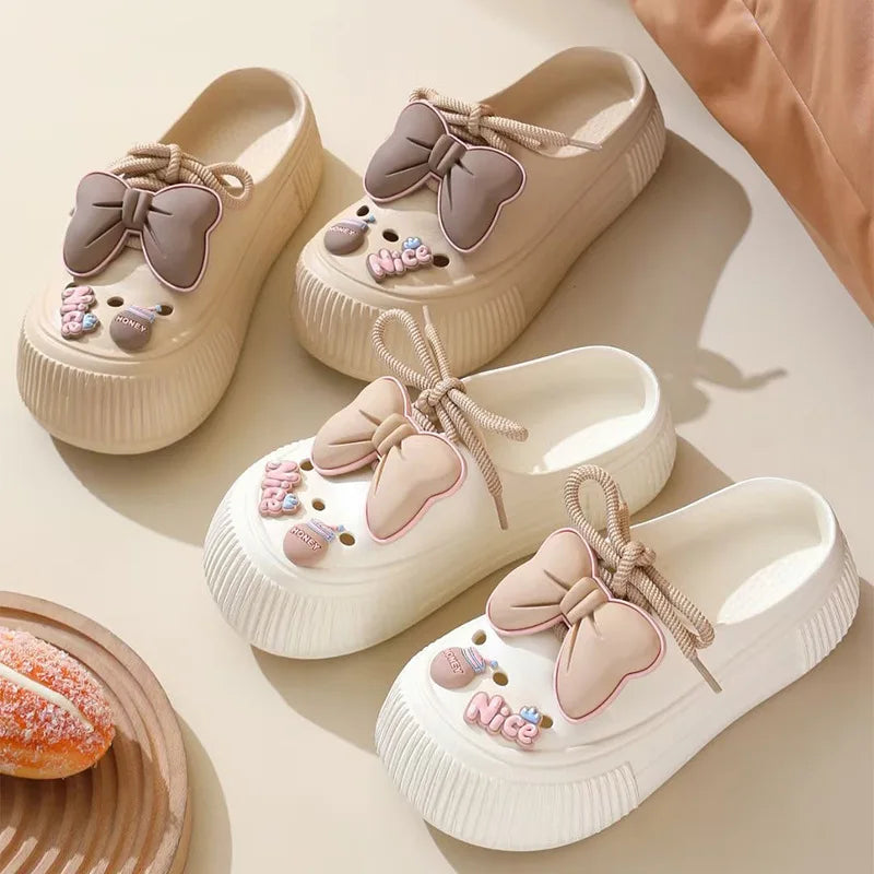Women’s DIY Platform Sandals – Thick Sole EVA Clogs with Flowers