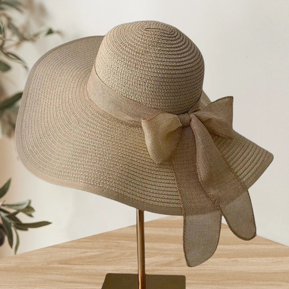 Women's Oversized Brim Straw Hat – Summer Sun Protection Beach Hat