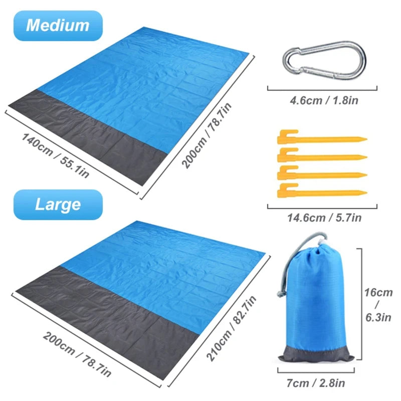 Waterproof Pocket Beach Blanket – Lightweight & Portable (2x2.1m)