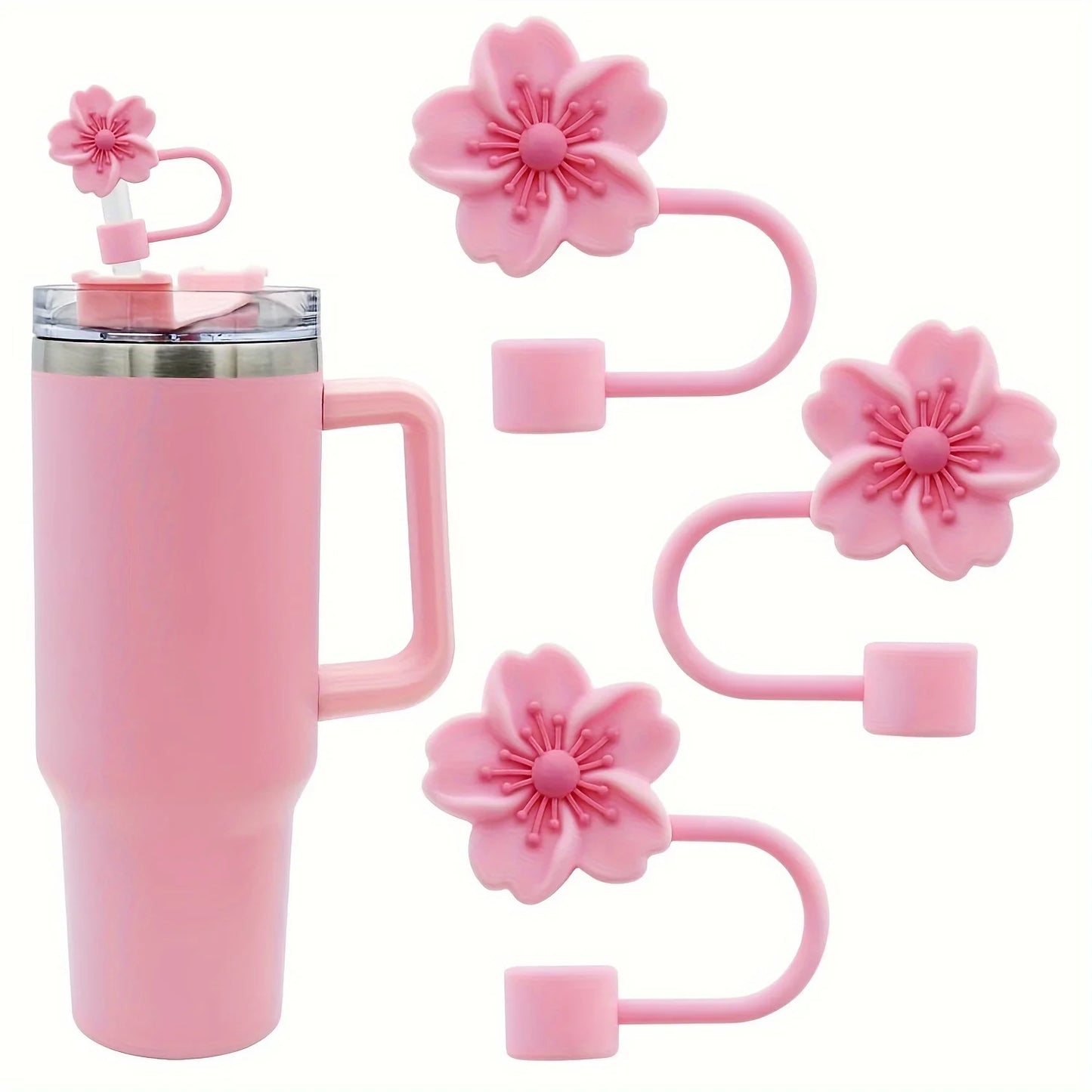 Flower Silicone Straw Covers – Cute Dust Caps for Tumbler Straw Tips