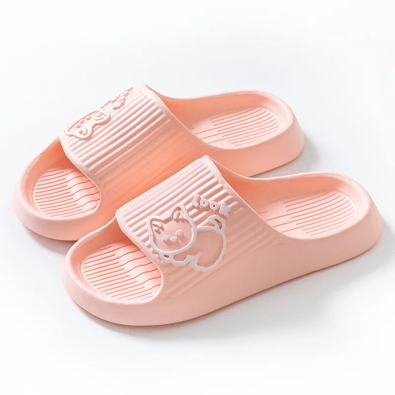Women’s Summer Cat Cartoon Slippers – Non-Slip Platform Sandals