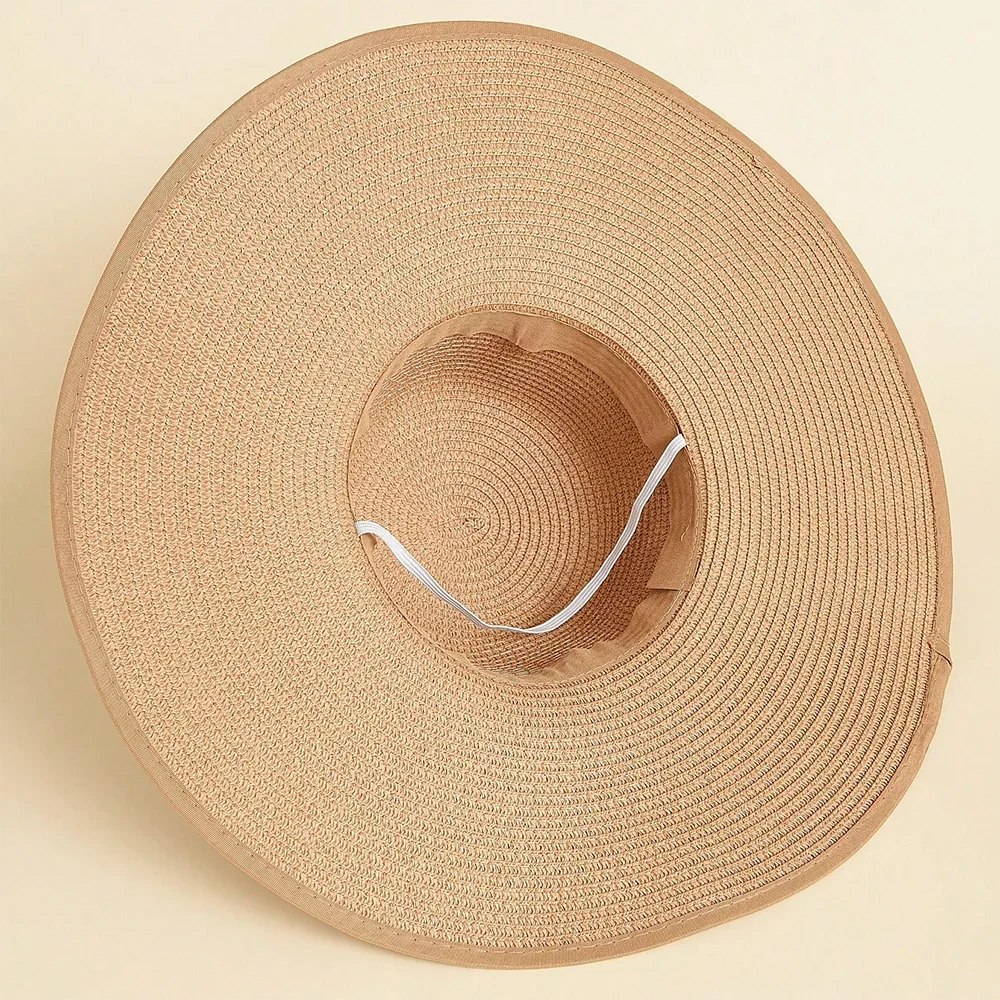 Women's Oversized Brim Straw Hat – Summer Sun Protection Beach Hat