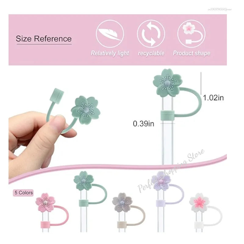 10mm Bow Straw Covers – Cute Reusable Silicone Toppers for Tumbler