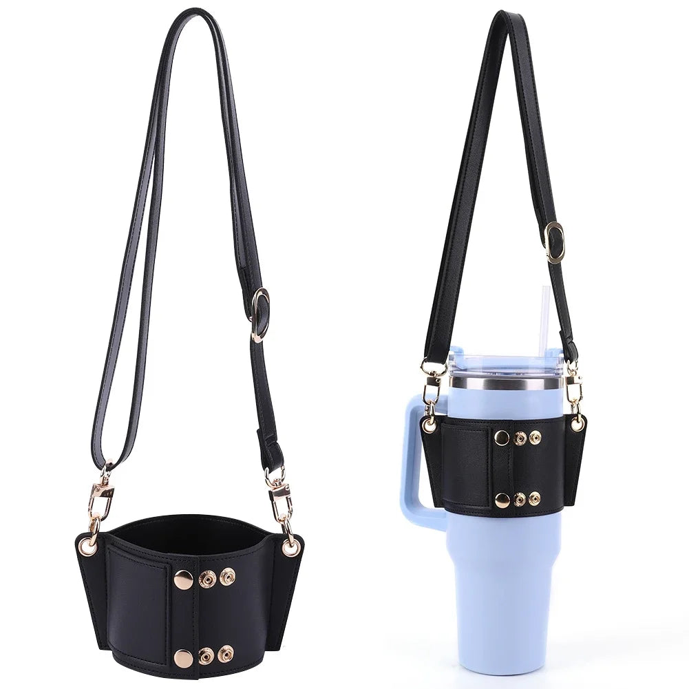 Water Bottle Carrier – Adjustable Strap Holder for 30oz & 40oz Stanley Tumblers