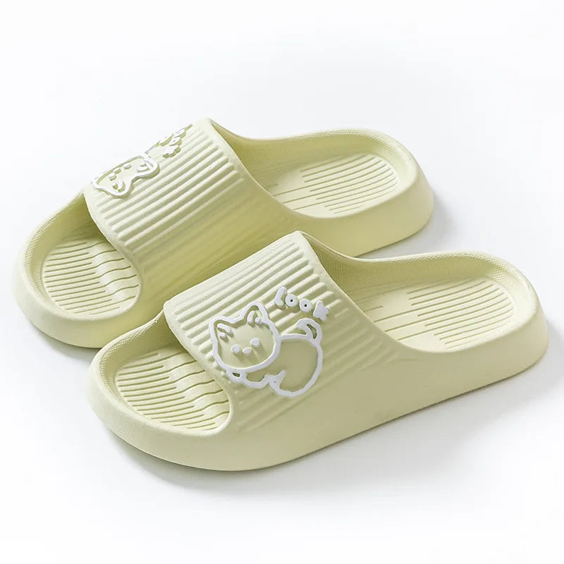 Women’s Summer Cat Cartoon Slippers – Non-Slip Platform Sandals
