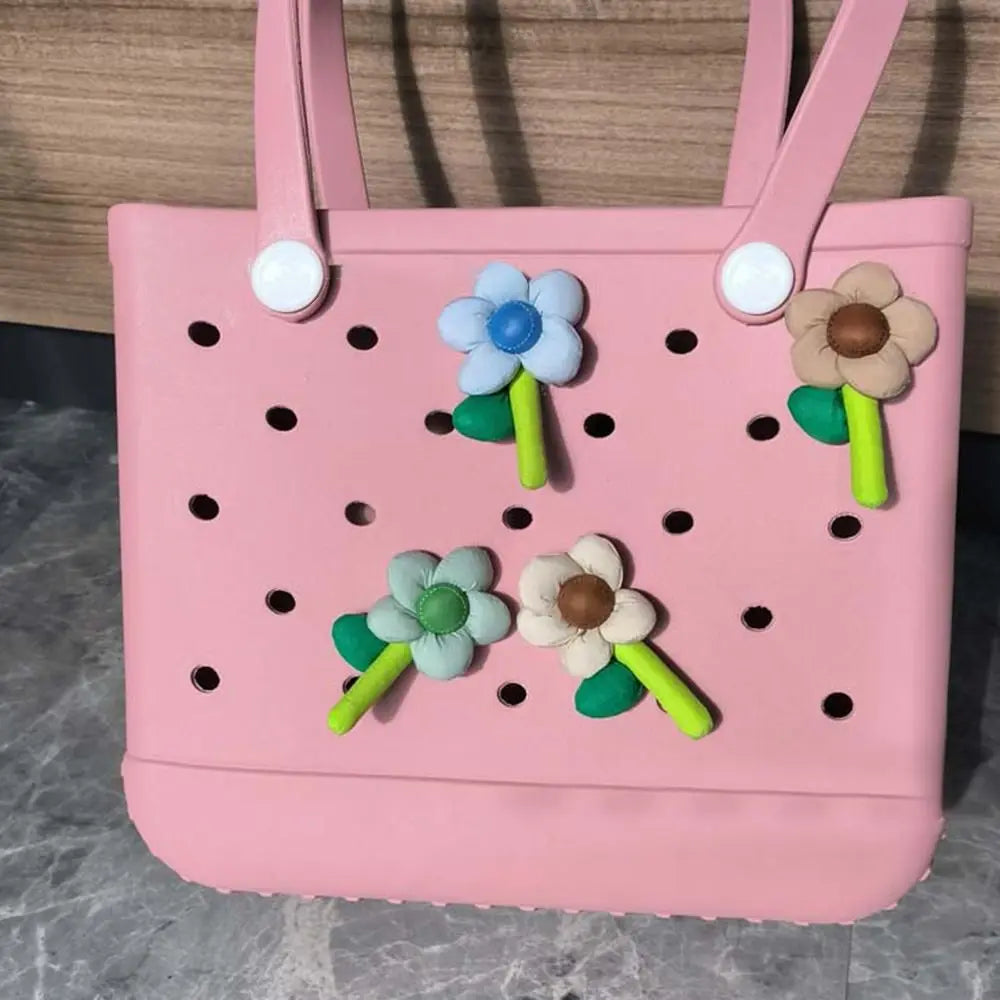 Colorful Flower Charms – Fashion Accessories for Beach Bags & Totes