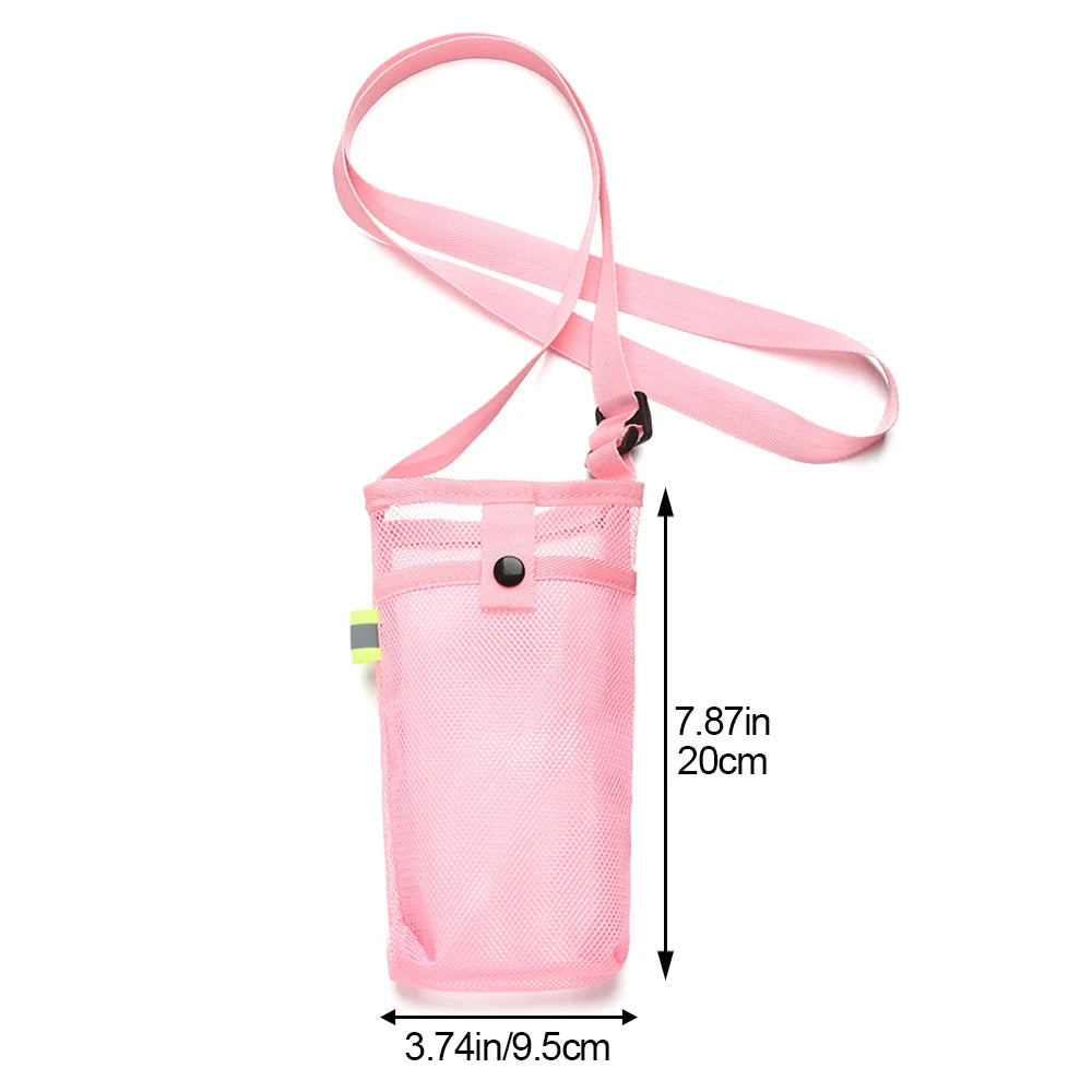 Sport Bottle Holder – Mesh Sleeve with Strap & Phone Pocket for Outdoor Use