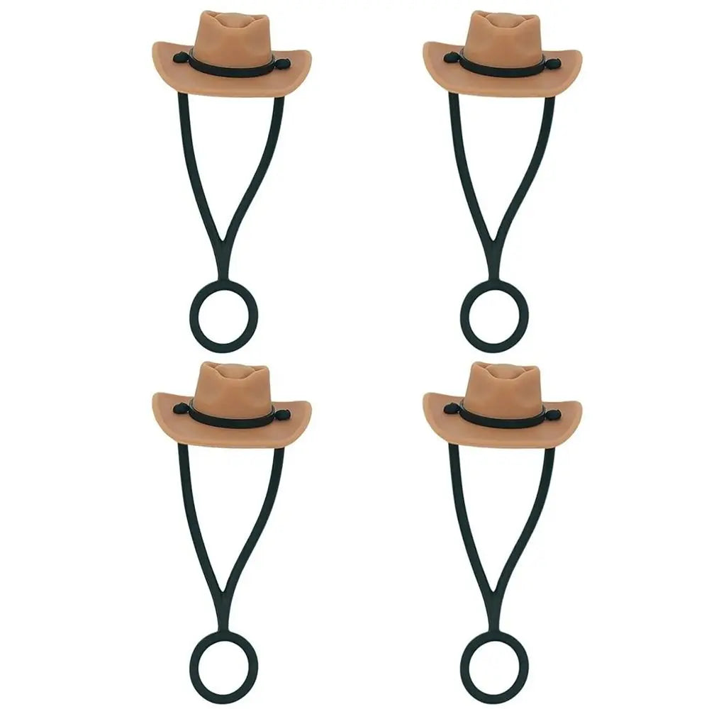 Silicone Cowboy Hat Straw Covers – Cap Compatible for 30/40oz Tumbler, Cowgirl Topper Lid Accessories