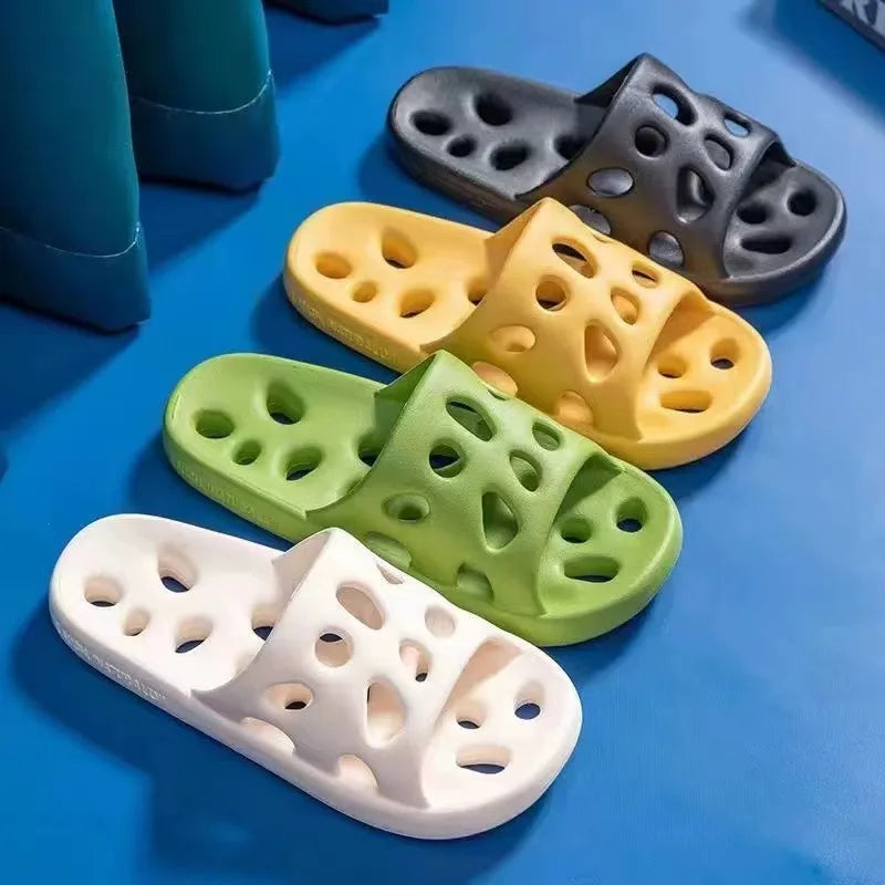 Summer Non-Slip Leaky Slippers – Unisex EVA Sandals for Home & Beach