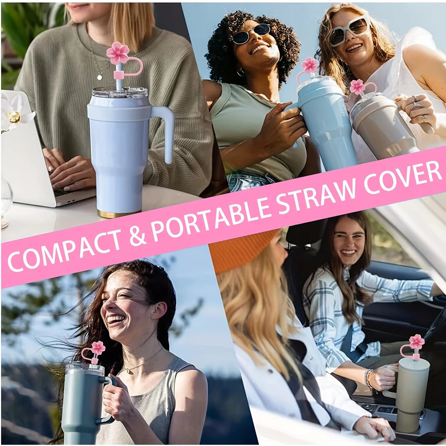 Flower Silicone Straw Covers – Cute Dust Caps for Tumbler Straw Tips