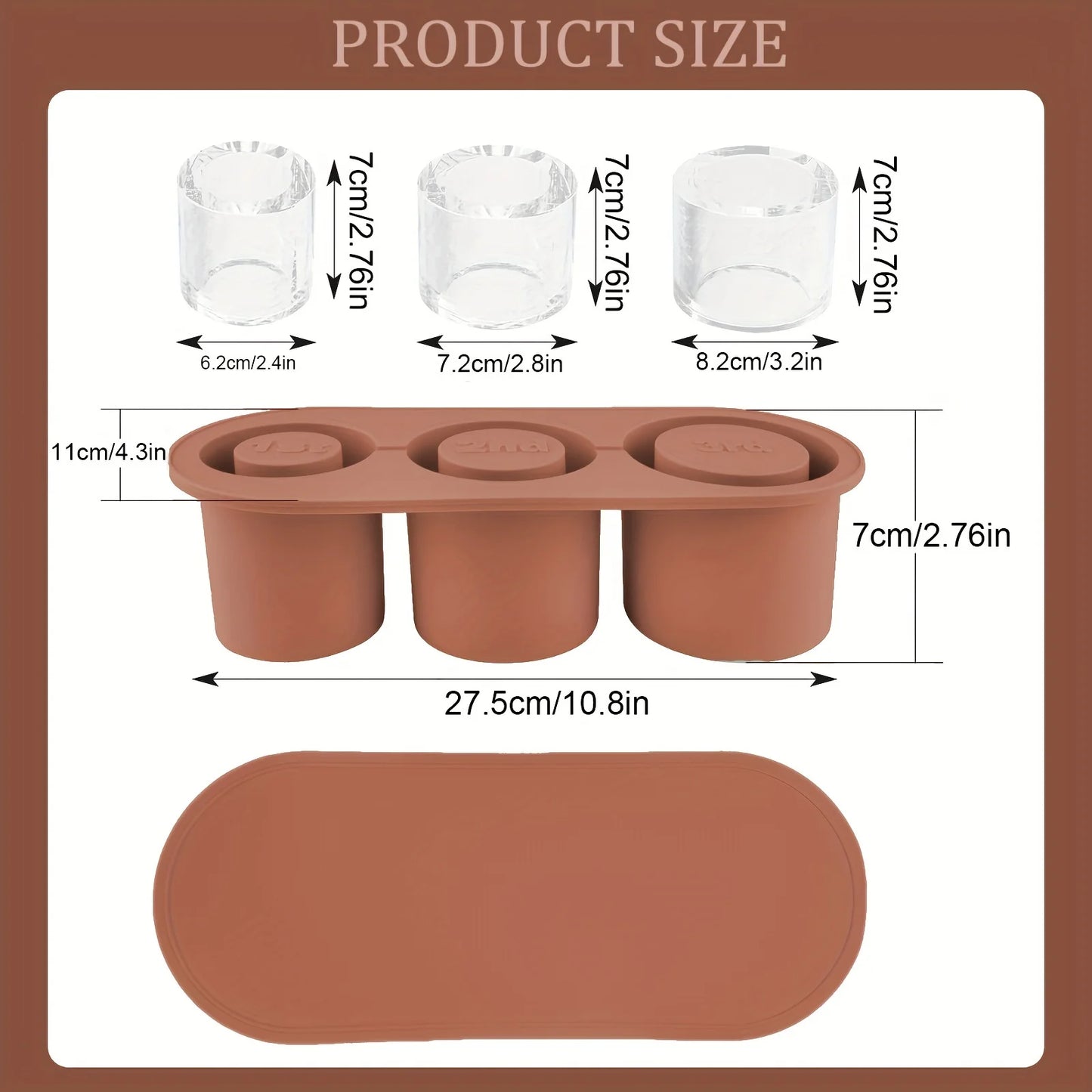 Silicone Ice Mold with Lid – Cylinder Shape for Tumblers, Freezer Bin for Drinks & Cocktails