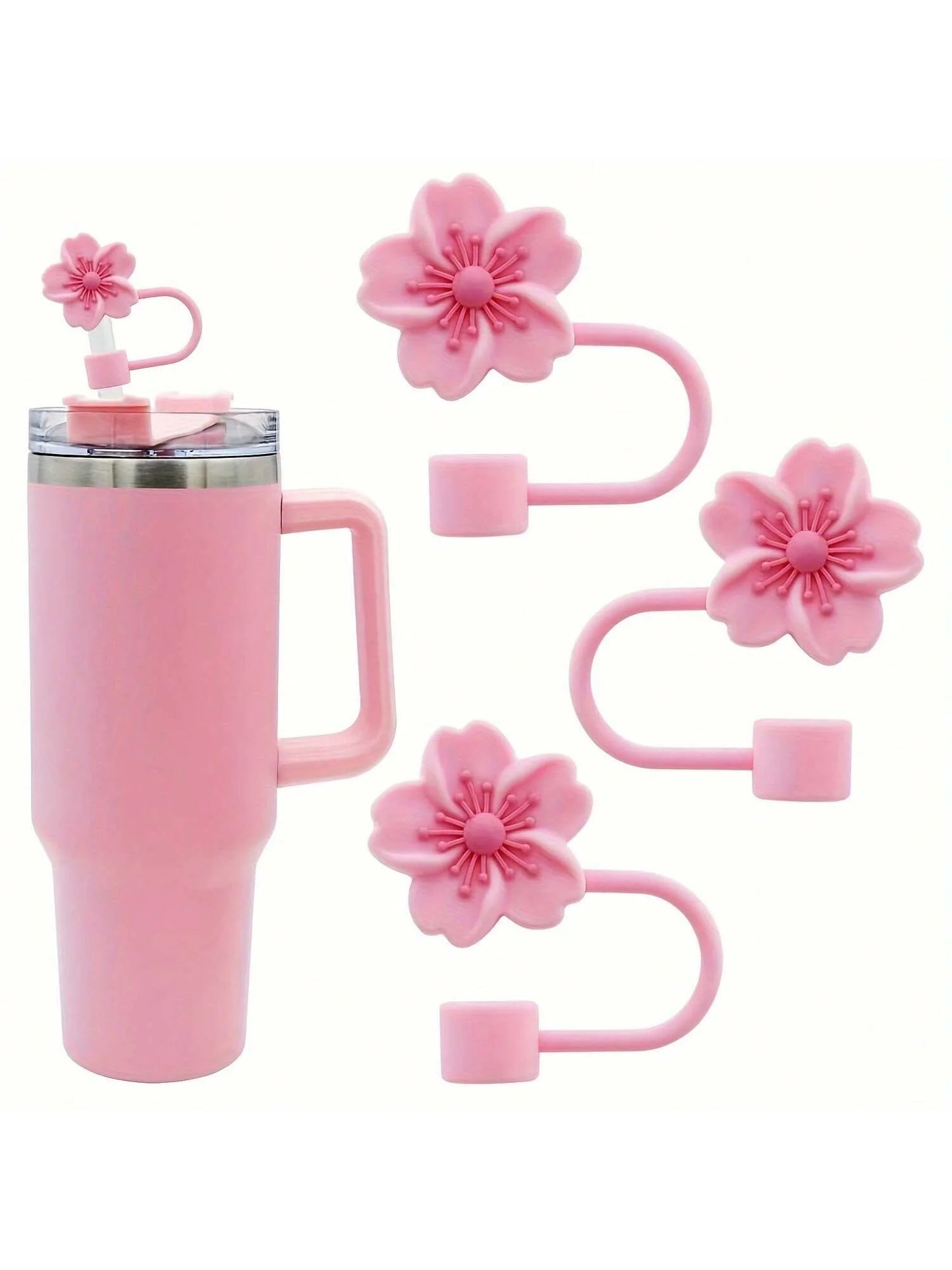 Flower Silicone Straw Covers – Cute Dust Caps for Tumbler Straw Tips