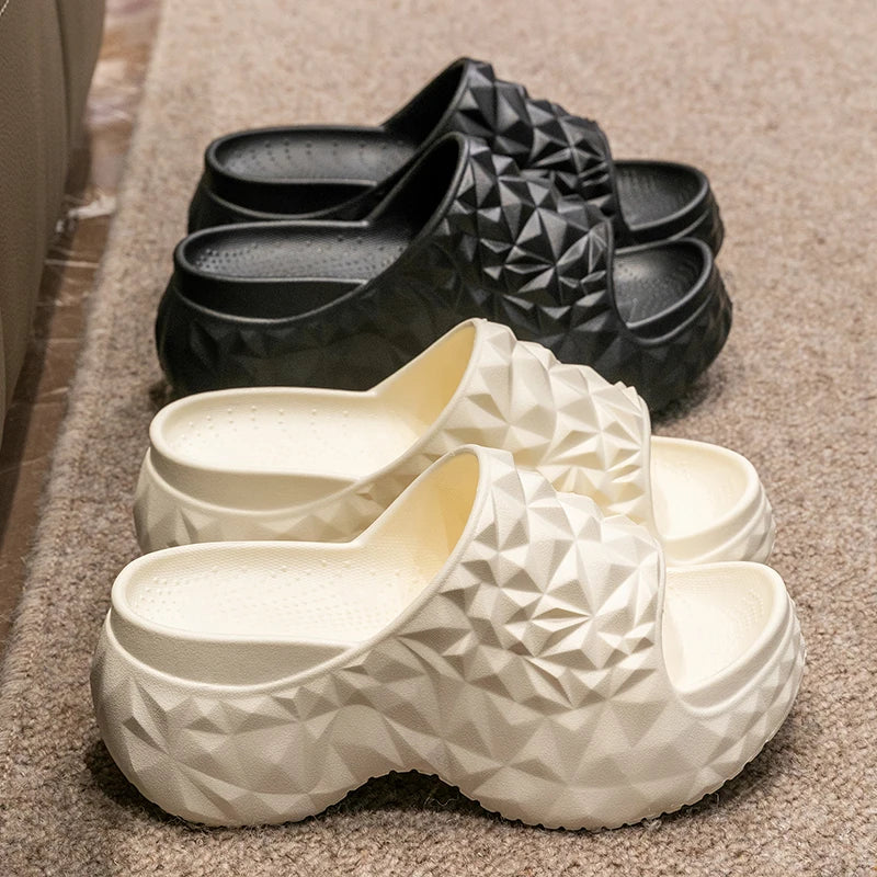 Women’s 7CM High Heel Wedge Flip-Flops – Non-Slip Beach Sandals