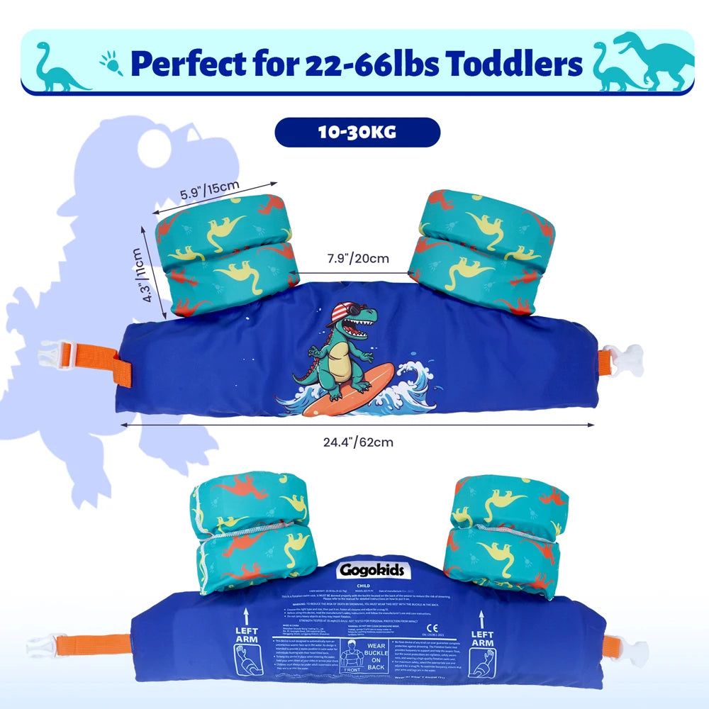Ceeprints Kids' Float Vest with Arm Sleeves – Safe & Fun Swimming Aid
